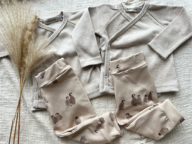 Overslag tee brown melange