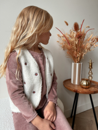 Gilet teddy white flower
