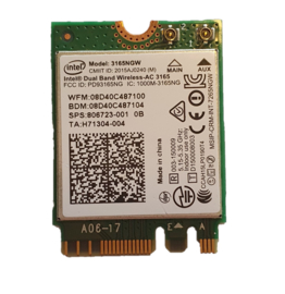 Intel® 3165 3165NGW 3165AC Dual Band Wireless AC + Bluetooth® 4.0  (001)