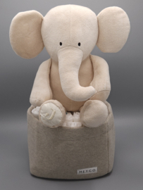 Mandje met Olifant Knuffel Nougat