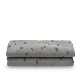 Hydrofiel multidoek large 115x115cm Spot storm grey 2pack