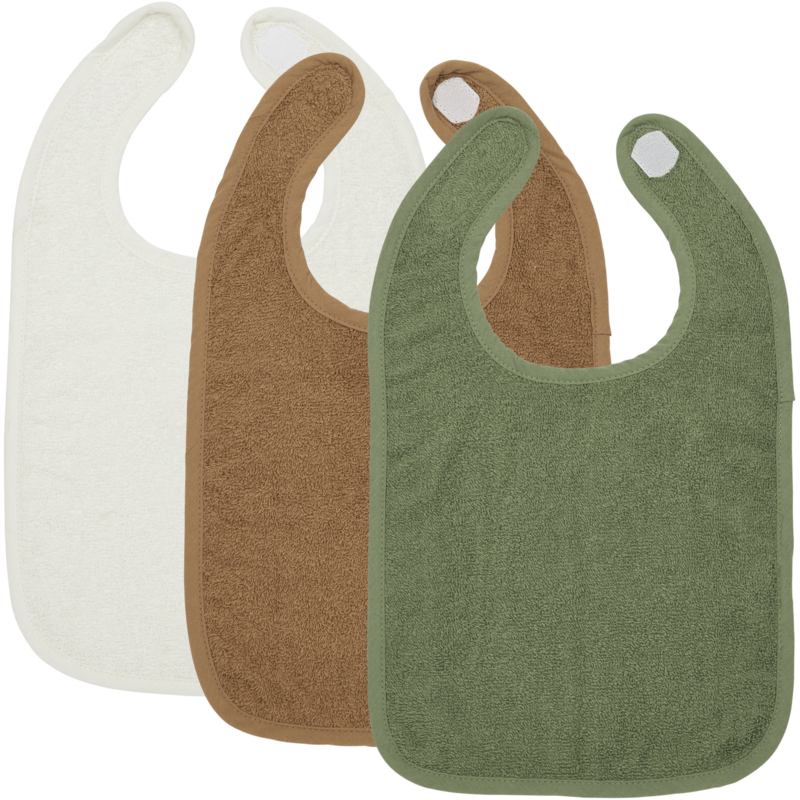 Slab 3-Pack Badstof OffWhite/Toffee/Forest Green- Meyco Baby