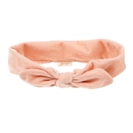 Haarband Titia velvet pastel zalmkleurig