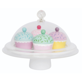 Speel set cupcakes met stolp