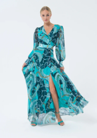 Long dress snake turquoise