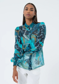 Blouse snake turquoise