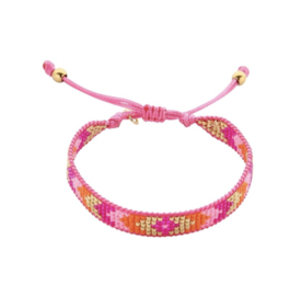 Armband pareltjes Fuchsia/roze