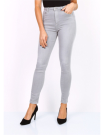 Jeans high waist licht grijs