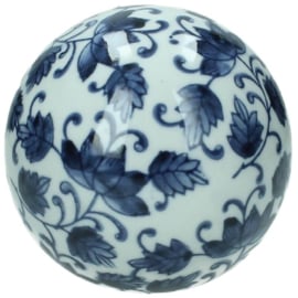 Decoratiebal Wit-Blauw, 10 cm