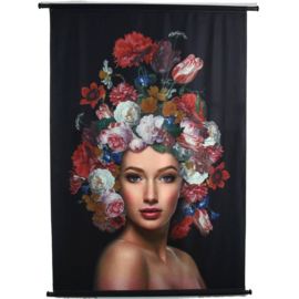 Wanddoek Lady flowers