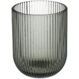Glas Stripe Grijs, 9.5 cm