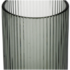 Glas Stripe Grijs, 13 cm