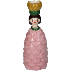 Kandelaar Bloemenmeisje Roze