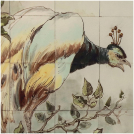 Wanddoek Pauwentegels Blauw 140x3x170cm