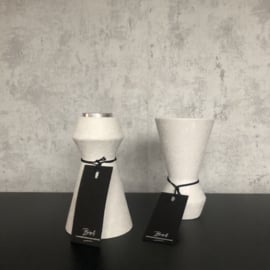 Iron T-light Vase Leather White