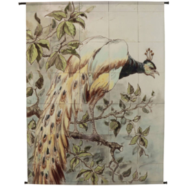 Wanddoek Pauwentegels Blauw 140x3x170cm