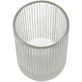 Glas Stripe Transparant, 13 cm