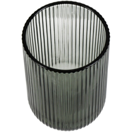 Glas Stripe Grijs, 13 cm