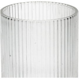 Glas Stripe Transparant, 9.5 cm