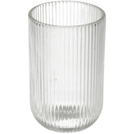 Glas Stripe Transparant, 13 cm