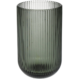 Glas Stripe Grijs, 13 cm