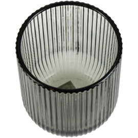 Glas Stripe Grijs, 9.5 cm
