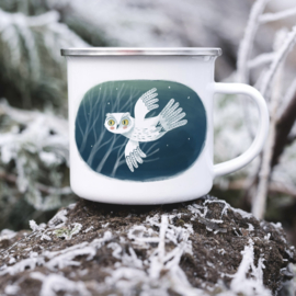 Enamel mug | Snow owl