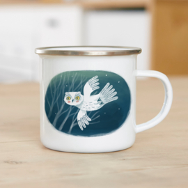 Enamel mug | Snow owl