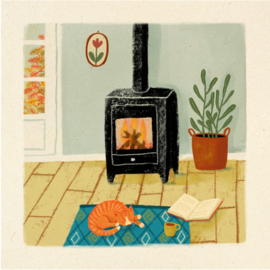 Greeting card | The wood stove