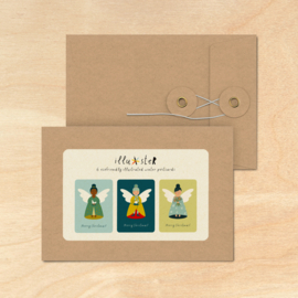 Set | 6 winter postcards Angels