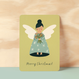 Postcard | Angel with winter green