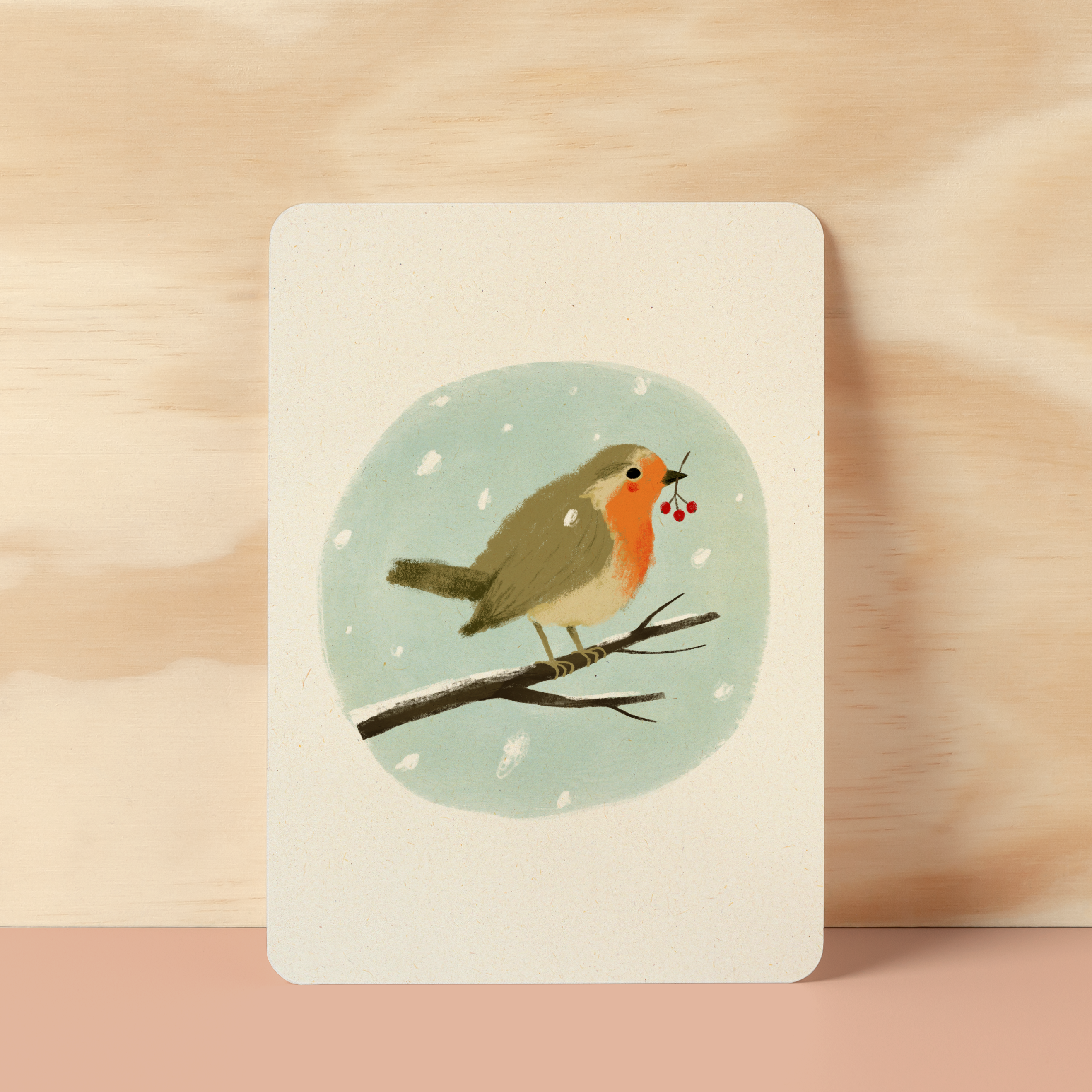 Postcard | Robin in the snow