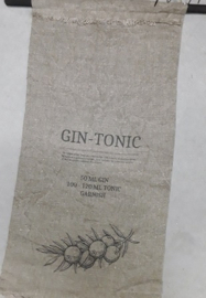 Shabby grof linnen wand doek Gin-Tonic