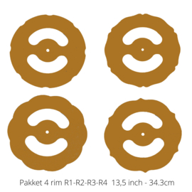 Set van 4 rim templates 13,5 inch (34.3 cm)