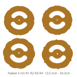 Set van 4 rim sjablonen 13,5 inch (34.3 cm)