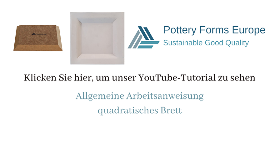 Werk instructie vierkant bord Pottery Forms Europe
