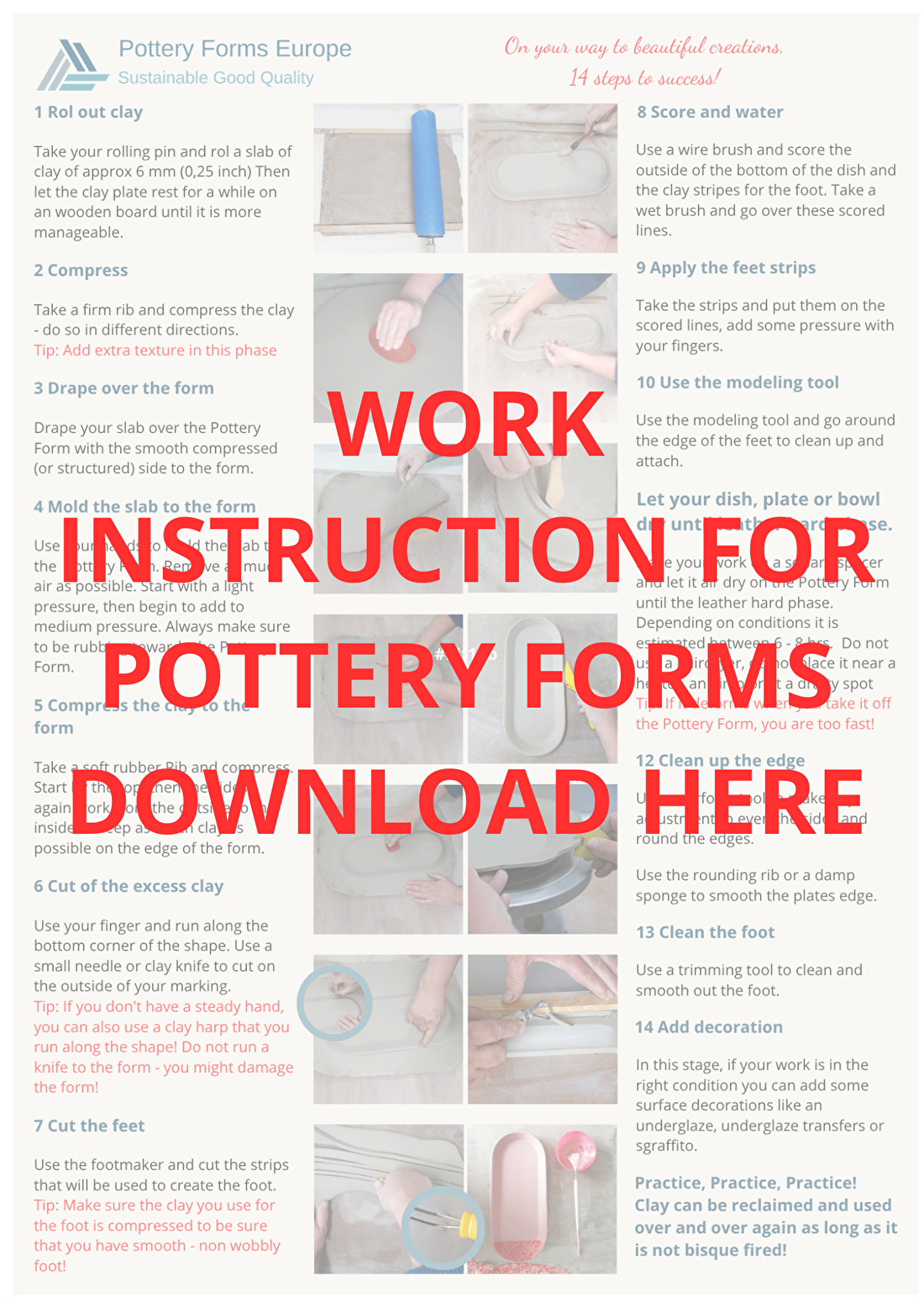 work instruction download pottery forms