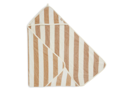 Jollein badcape streep biscuit/ivory