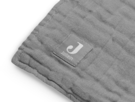 Jollein deken  hydrofiel storm grey | voor wieg of ledikant