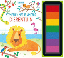 Stempelen met je vingers knutselboek dierentuin