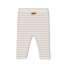 Feetje broekje gebreid streep taupe | maat 50 - 62