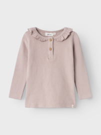 Lil' Atelier shirt met kraagje shadow grey | maat 92 - 128