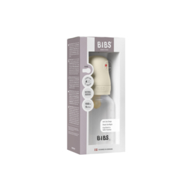 BIBS glazen fles met latex speen ivory | 150 ml