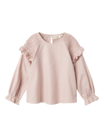 Lil' Atelier blouse ruit nostalgia rose | maat 92 - 128