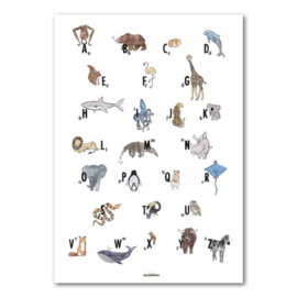 Studio Wilderness dierenposter met alfabet
