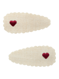 Lil' Atelier haarclips hartjes | set van 2 | diverse kleuren