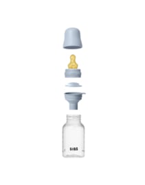 BIBS glazen fles met latex speen baby blue | 150 ml