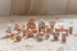 Little Dutch ton met houten blokken roze