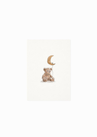 Inkylines kaart 'Teddybeer met maan'