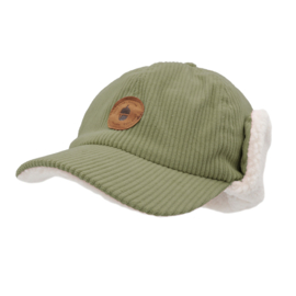 Maximo corduroy pet met oorflappen groen | diverse maten